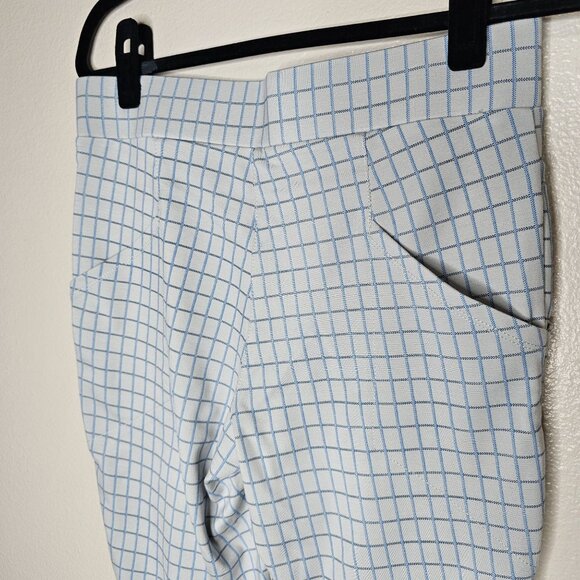 Betabrand MP Pants Journey Skinny  Blue Windowpane Plaid Office Career Comfort - Picture 5 of 8